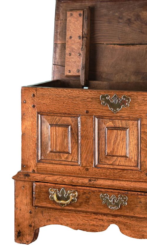 GEORGIAN OAK PANELLED COFFOR BACH - ADDITIONAL PHOTO 4