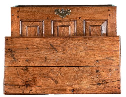 GEORGIAN OAK PANELLED COFFOR BACH - ADDITIONAL PHOTO 5