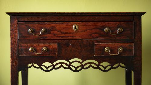 WELSH OAK SIDE TABLE WITH PIERCED FRIEZE - ADDITIONAL PHOTO 3