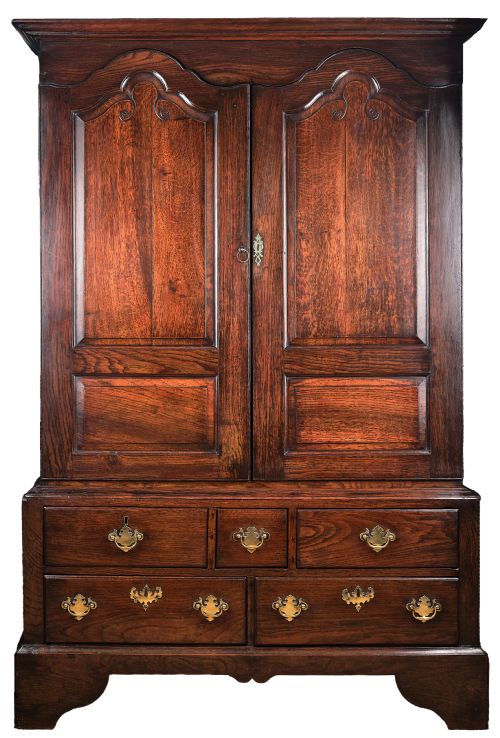 georgian oak clothes hanging press or wardrobe - CATEGORY: ANTIQUE CUPBOARDS - DATED 18TH CENTURY