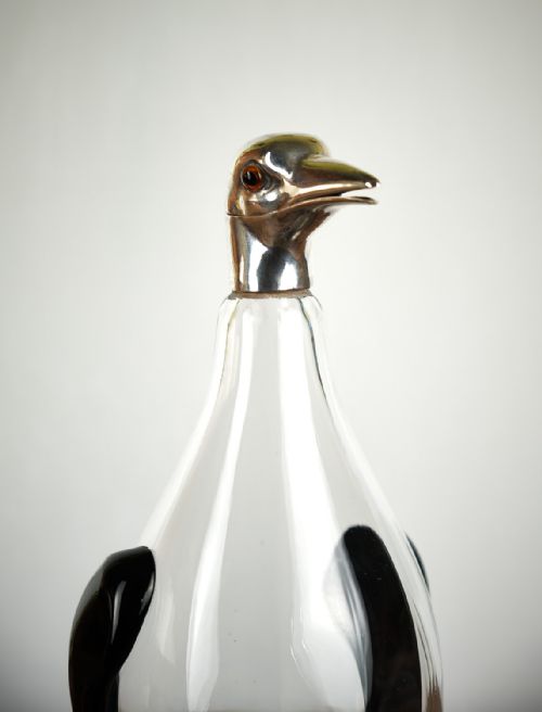 ASPREY SILVERMOUNTED NOVELTY PENGUIN DECANTER - ADDITIONAL PHOTO 3