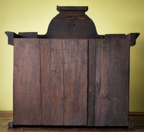 REMARKABLE CARVED OAK AND INLAID WALL CUPBOARD DATED 1763 - ADDITIONAL PHOTO 9