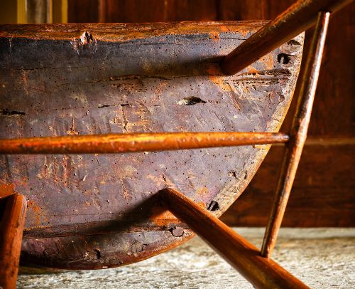 SUBSTANTIAL GEORGIAN COMB BACK STICK CHAIR WITH EXTENSIVE PAINT - ADDITIONAL PHOTO 11