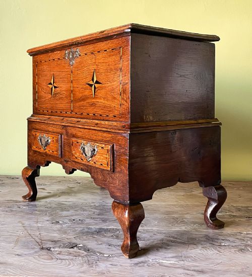 GEORGIAN WELSH OAK AND INLAID COFFOR BACH - ADDITIONAL PHOTO 2