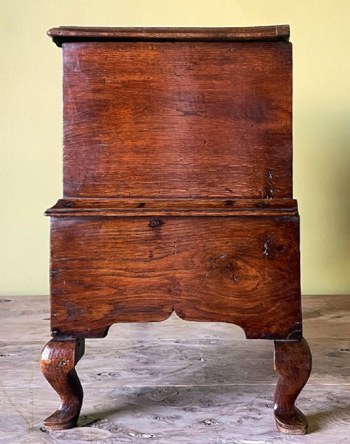 GEORGIAN WELSH OAK AND INLAID COFFOR BACH - ADDITIONAL PHOTO 3