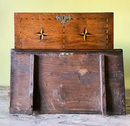 GEORGIAN WELSH OAK AND INLAID COFFOR BACH - ADDITIONAL PHOTO 8