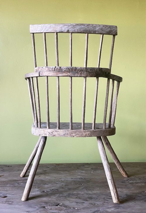 REMARKABLE SCULPTURAL COMB BACK STICK CHAIR - ADDITIONAL PHOTO 2