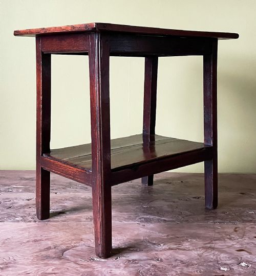 GEORGIAN WELSH OAK TWO TIER RECTANGULAR OCCASIONAL TABLE - ADDITIONAL PHOTO 2