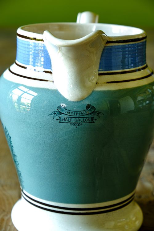 Victorian Pottery Half Gallon Capacity Llanelli Mochaware Jug View III