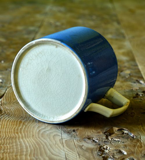 LARGE BLUE SPECKLED QUART TAVERN MUG - ADDITIONAL PHOTO 2