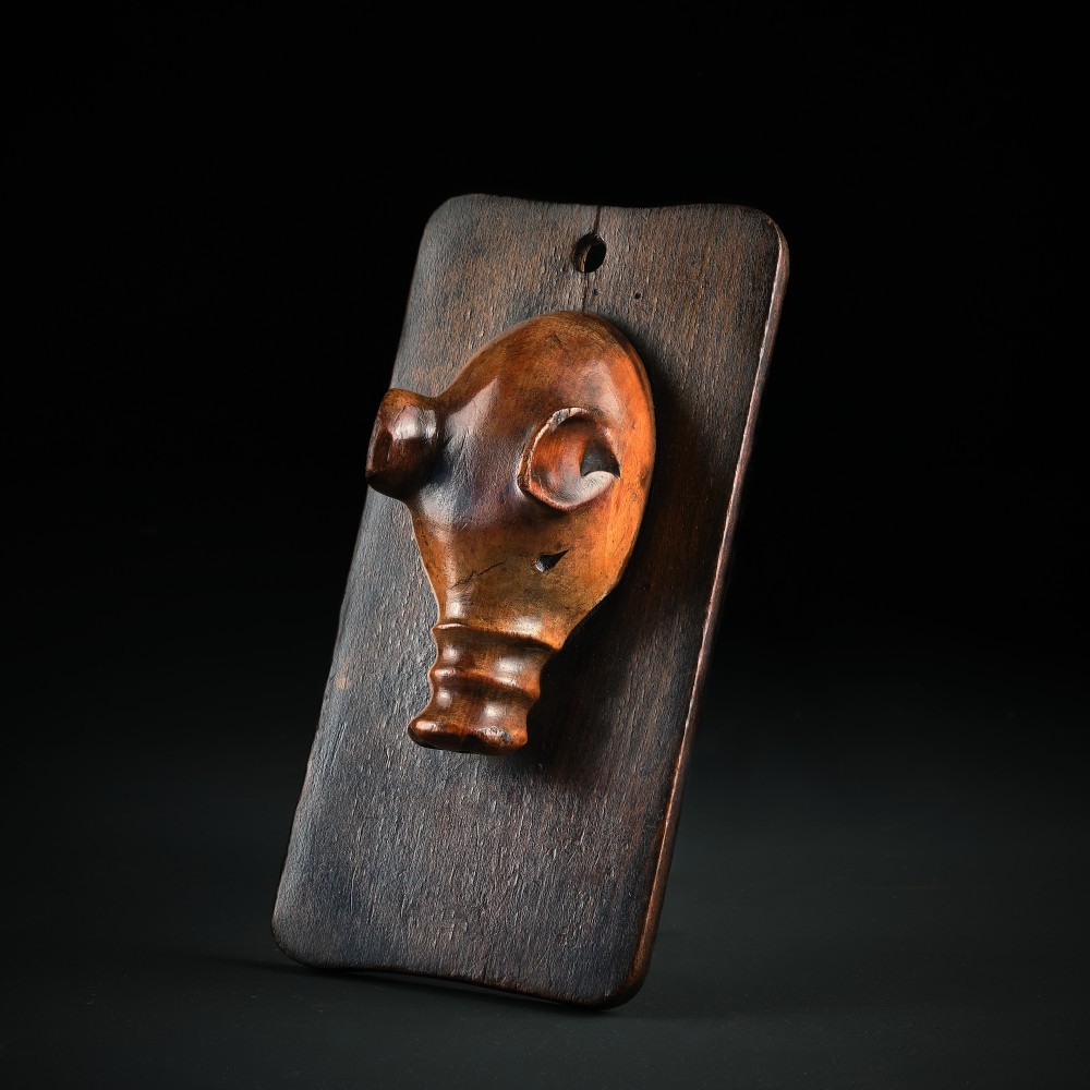 Novelty Treen Pig`s Head Letter Holder View II