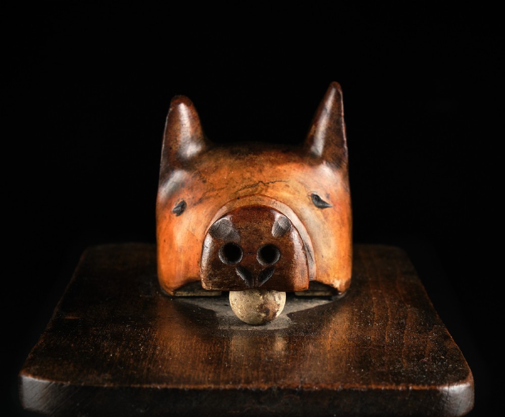 Novelty Treen Pig`s Head Letter Holder View III
