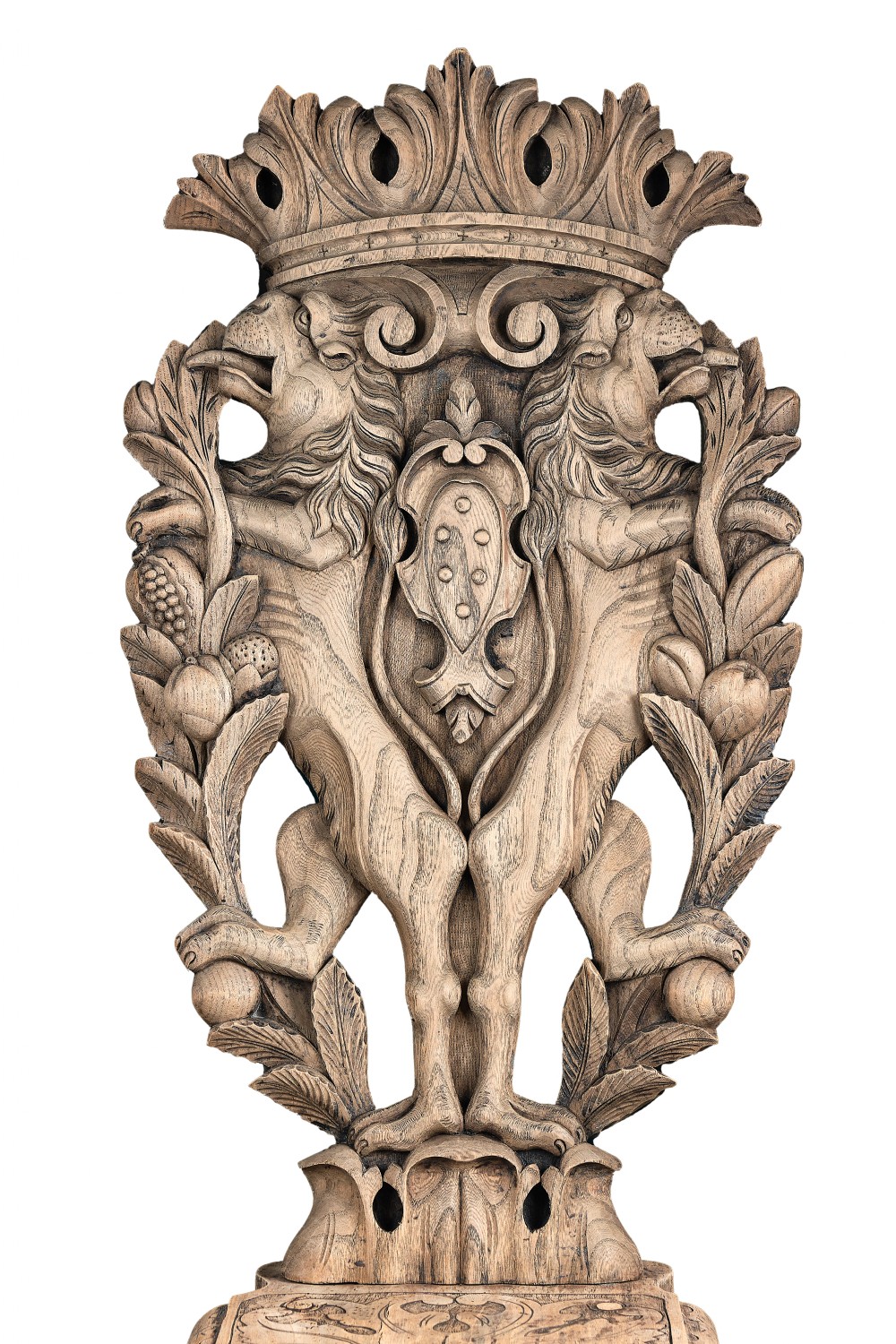 Carved Elm Sgabello Hall Chair View III
