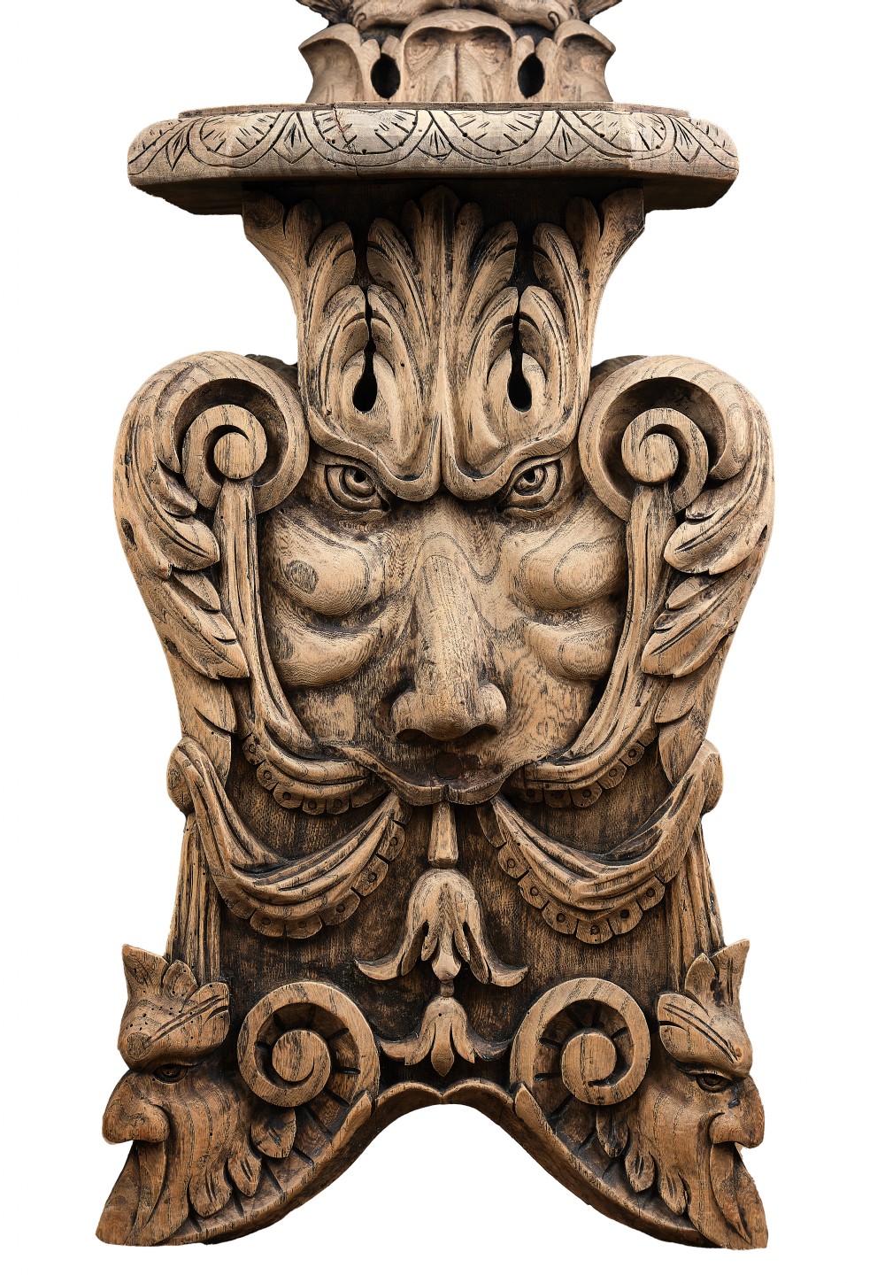 Carved Elm Sgabello Hall Chair View IV