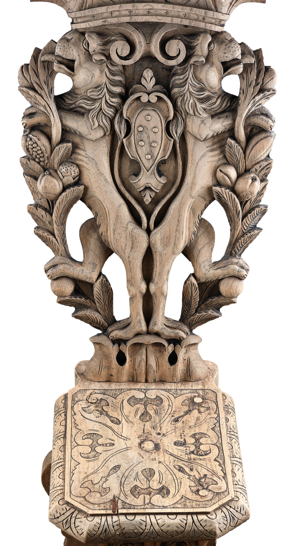 Carved Elm Sgabello Hall Chair View V