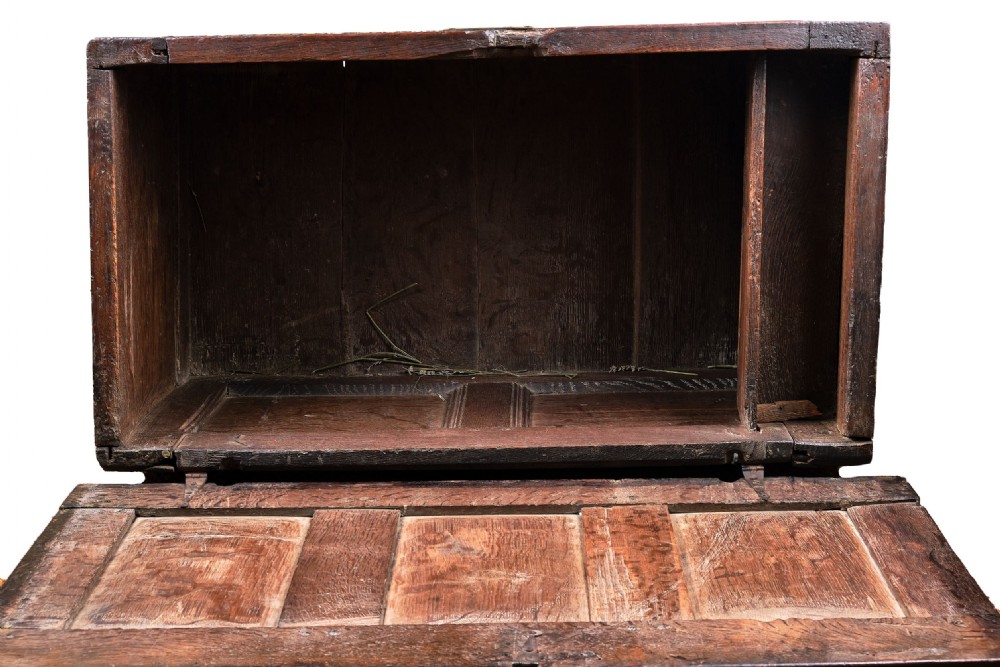 Early 17th Century Joined Oak Chest or Coffer View IV