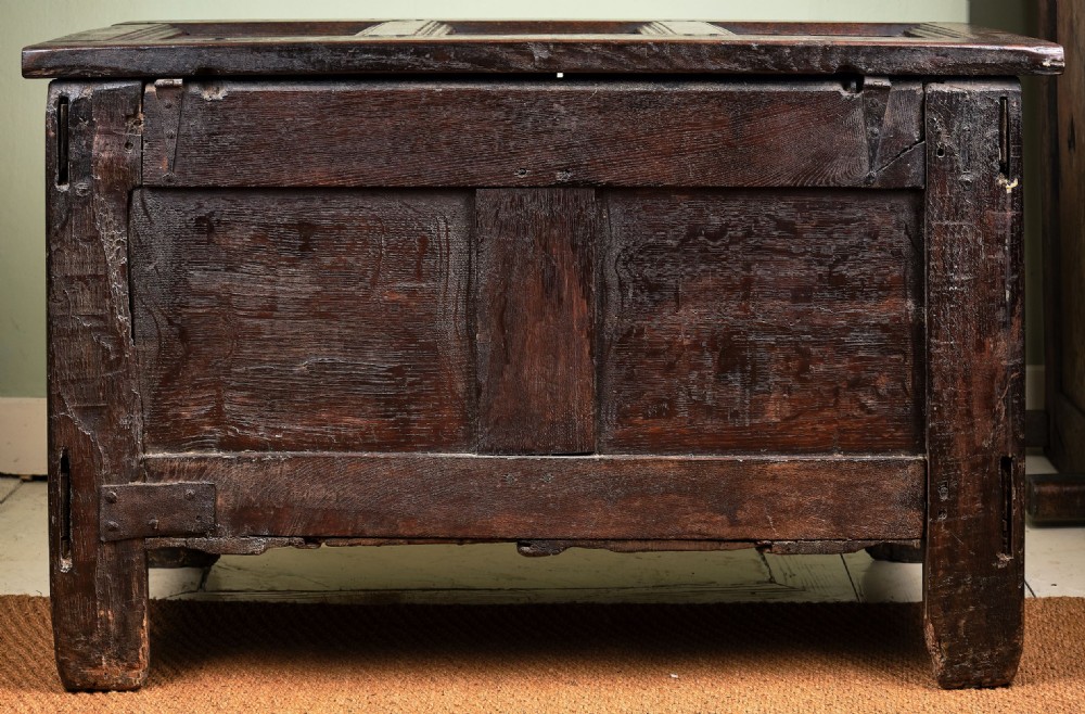 Early 17th Century Joined Oak Chest or Coffer View VI