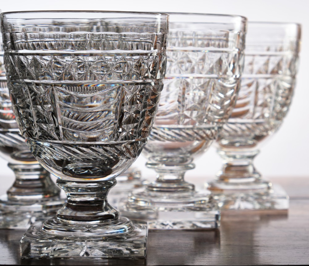 Set of Six Large Cut Glass Rummers or Drinking Glasses View II
