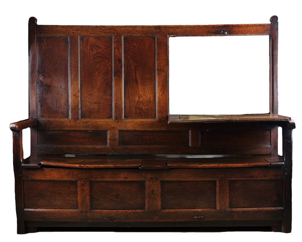 Unusual Georgian Oak Table Settle from Carmarthenshire View II