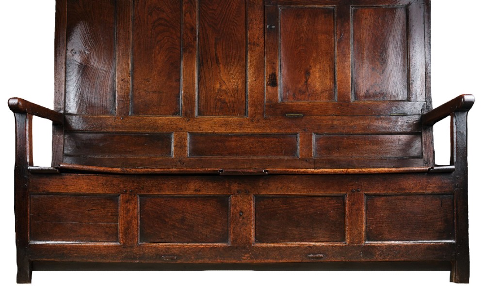 Unusual Georgian Oak Table Settle from Carmarthenshire View X