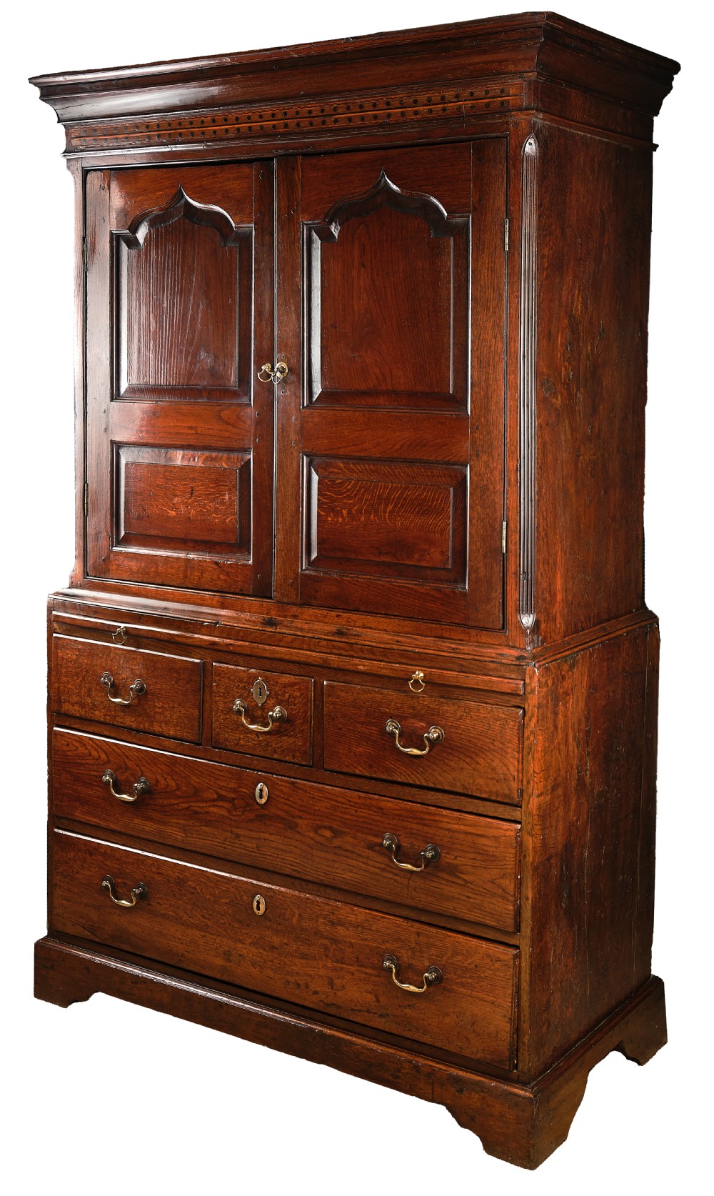Small Oak and Inlaid Cupboard from Cardiganshire View II