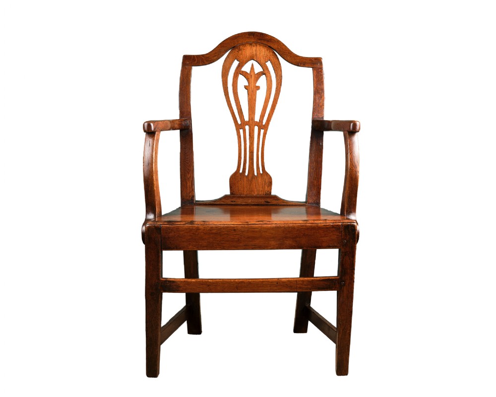 Welsh Oak Camel-Back Elbow Chair
