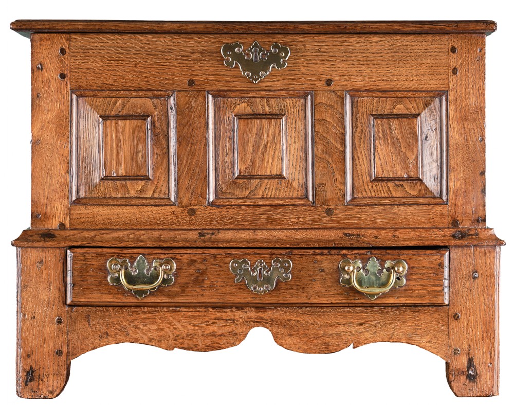 Georgian Oak Panelled Coffor Bach