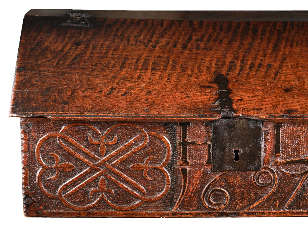 Dated, Initialled and Carved Oak Desk Box View II
