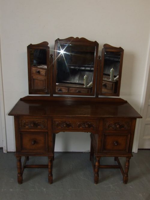 Carved Oak Dressing Table