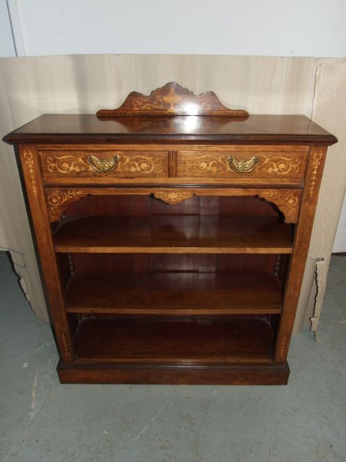 Edwardian Rosewood & Marquetry Bookcase