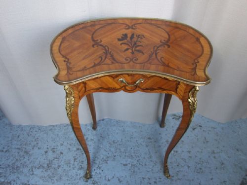 French Kingwood & Marquetry Inlaid Table