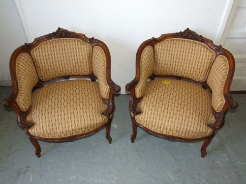 Pair of French Oak Salon/parlour Chairs