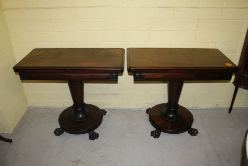 A Pair of William IV Rosewood Cardtables