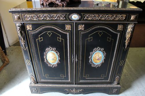 A Ebonized & Gilt Mounted Side Cabinet