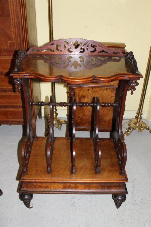 Victorian Burr Walnut Canterbury