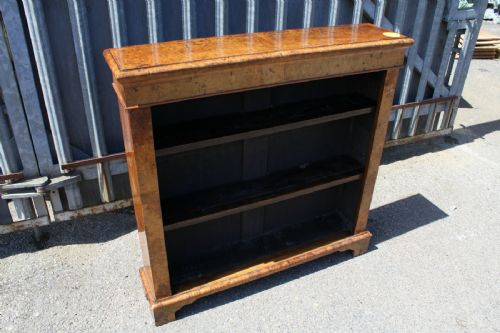 A Burr Walnut Open Bookcase