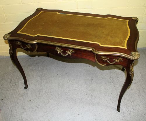 A French Mahogany Ormolu Mounted Bureau Plat