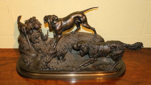 A Very Large Naturalistic and Ornate Bronze Figure Signed F.pautrot