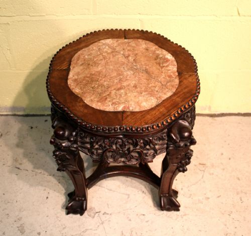 A Chinese Carved Hardwood Stand