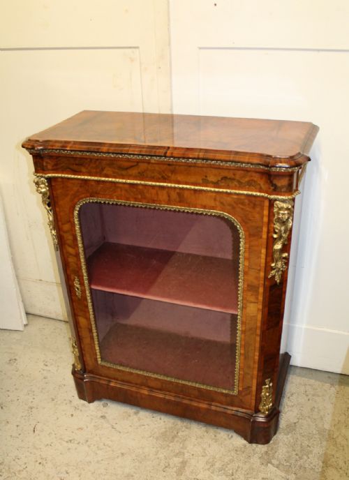 A Victorian Burr Walnut & Kingwood Banded Ormolu Mounted Pier Cabinet