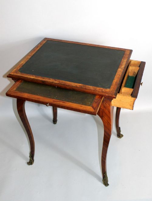 A French Kingwood Side Table with Brush & Slide