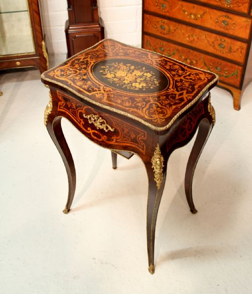 French Kingwood Rosewood & Ebony Marquetry Ladies Dressing Table