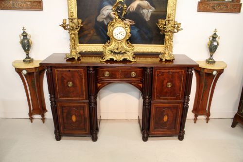A Flamed Mahogany & Satinwood Inlaid Sideboard by Henry Walker