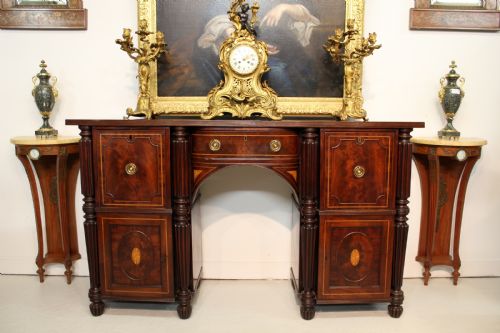 fig 1. A FLAMED MAHOGANY & SATINWOOD INLAID SIDEBOARD BY HENRY WALKER