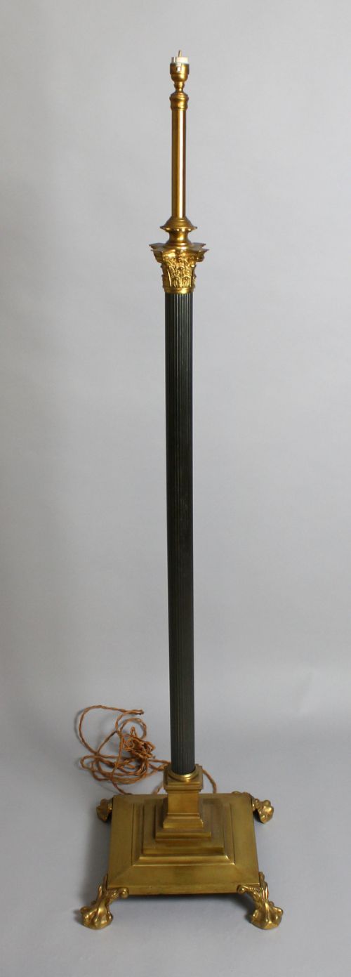 A Lovely Brass Corinthian Column Lamp Stand