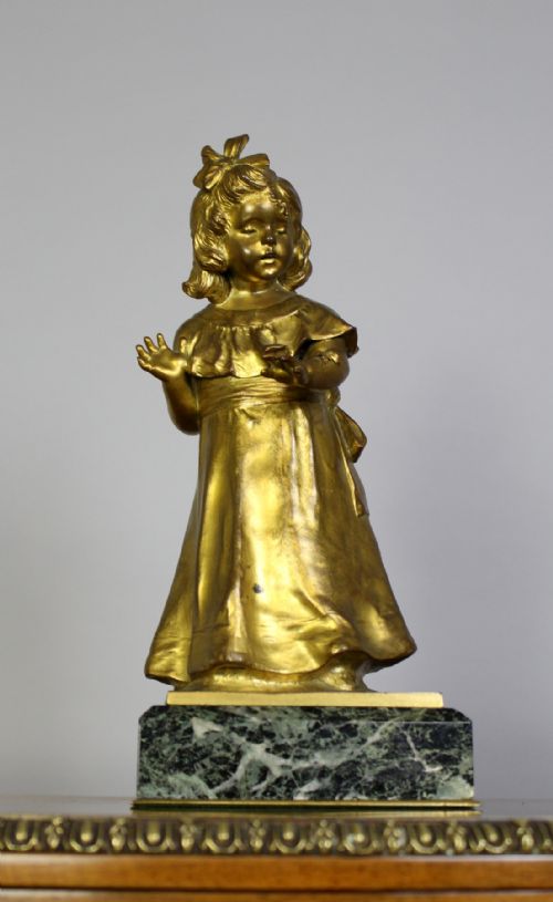 A Gilt Bronze Figure of Young Girl by Henri Louis Levasseur