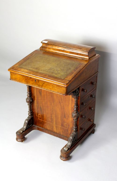 A Victorian Walnut Davenport