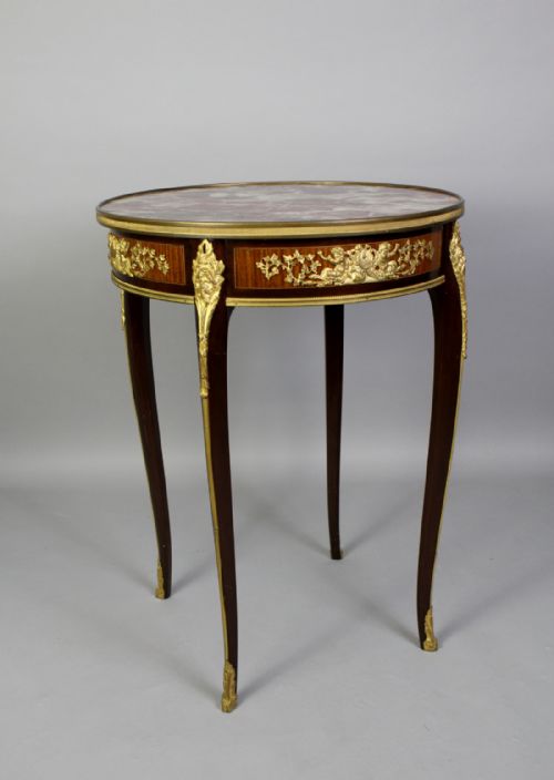 A Good Quality French Mahogany Ormolu Mounted Marble Top Guéridon / Table
