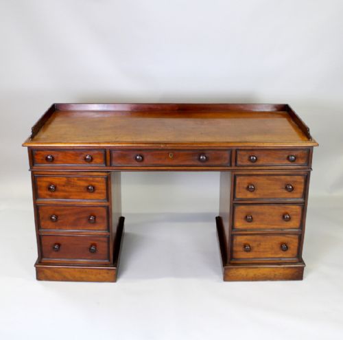 A Victorian Mahogany Pedestal Desk