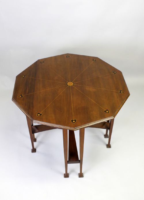 A Lovely Mahogany Inlaid Art Nouveau Table